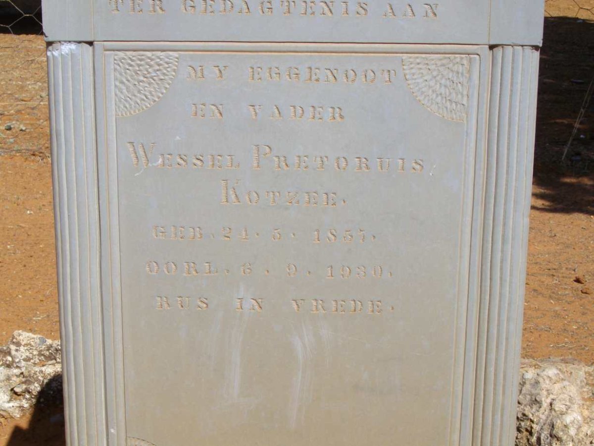 KOTZEE Wessel Pretorius 1857-1930
