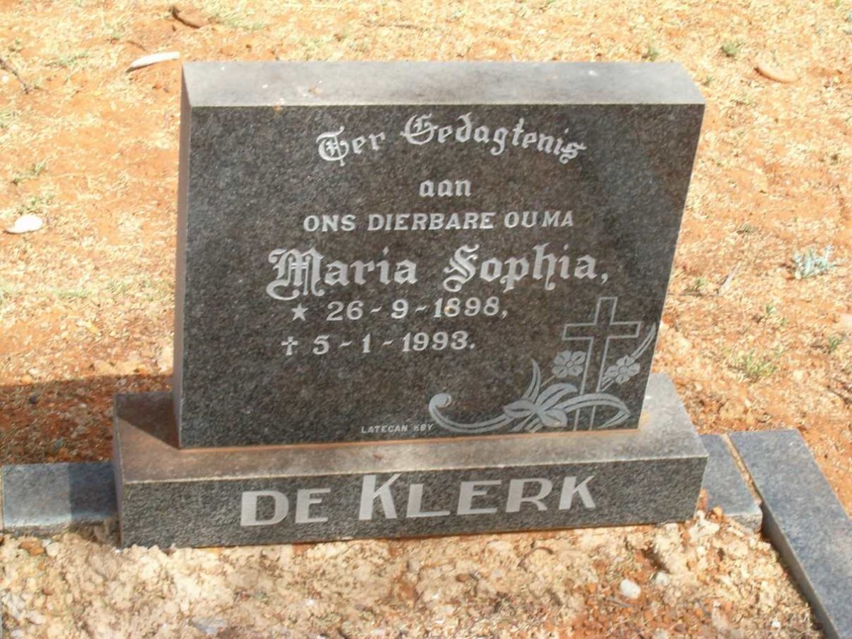 KLERK Maria Sophia, de 1898-1993