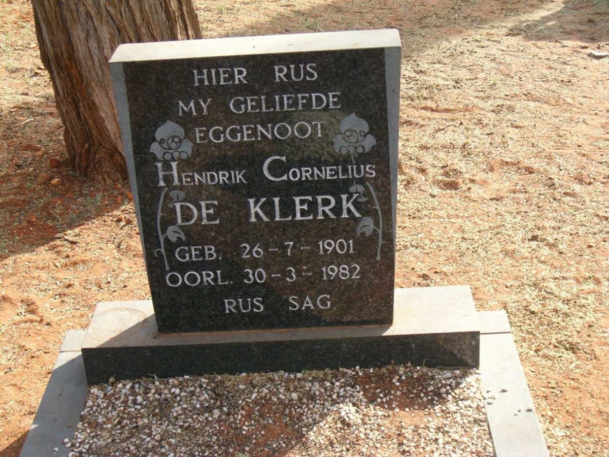 KLERK Hendrik Cornelius, de 1901-1982
