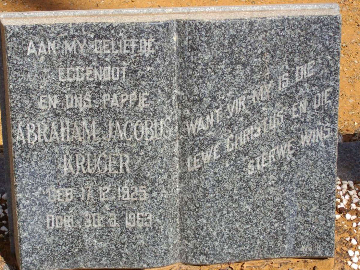KRUGER Abraham Jacobus 1925-1963