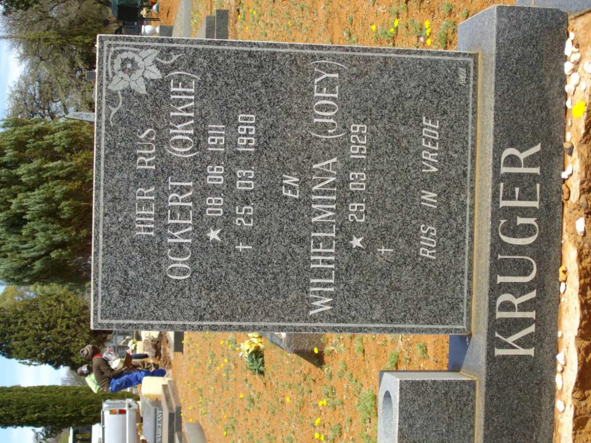KRUGER Ockert 1911-1990 &amp; Wilhelmina 1929-