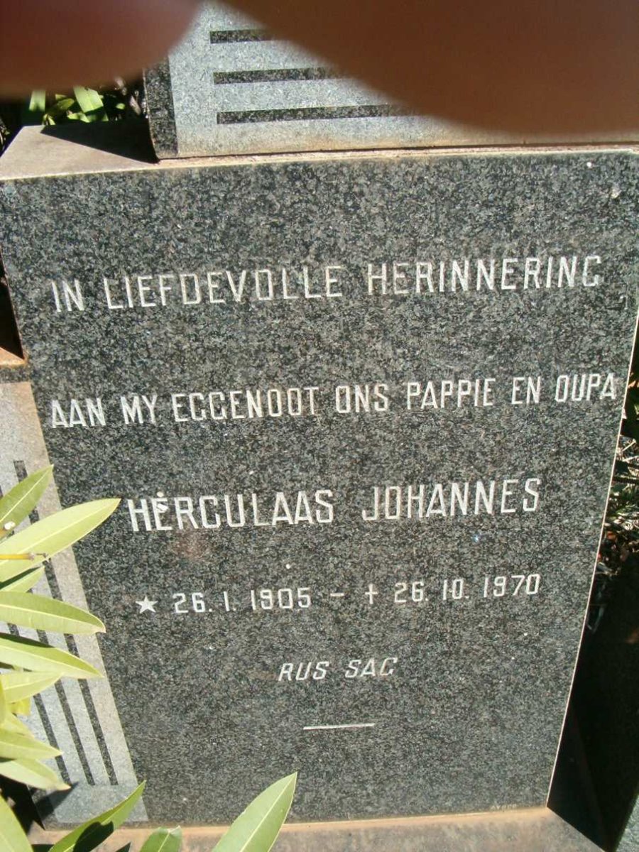 LIEBENBERG Herculaas Johannes 1905-1970