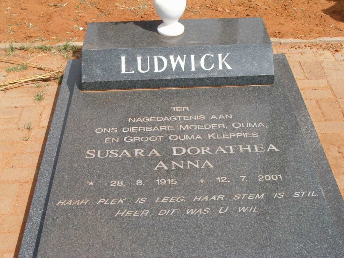 LUDWICK Susara Dorathea Anna 1915-2001