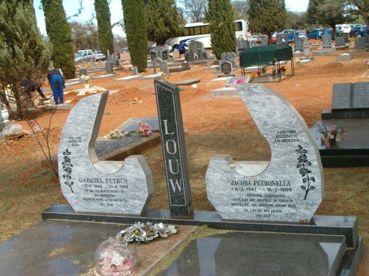 LOUW Gabriel Petrus 1940-1996 &amp; Jacoba Petronella 1941-1989
