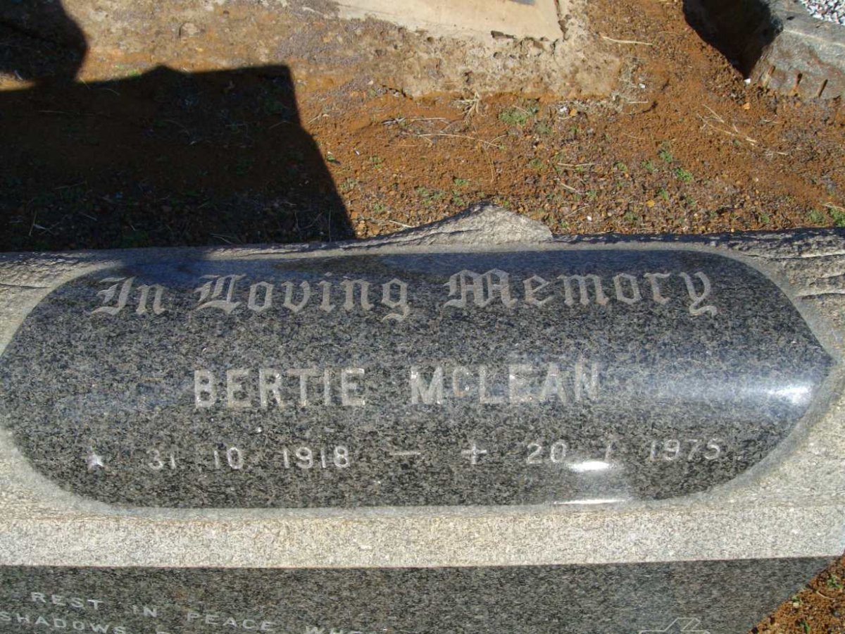 MCLEAN Bertie 1918-1975