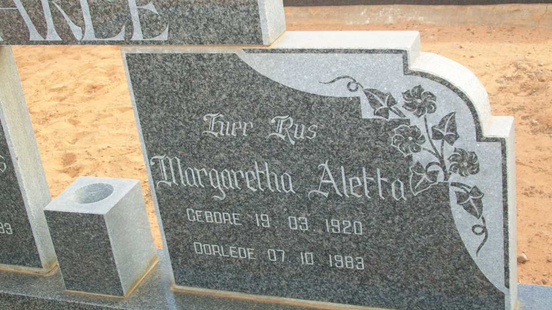 MAREE Margaretha Aletta 1920-1983