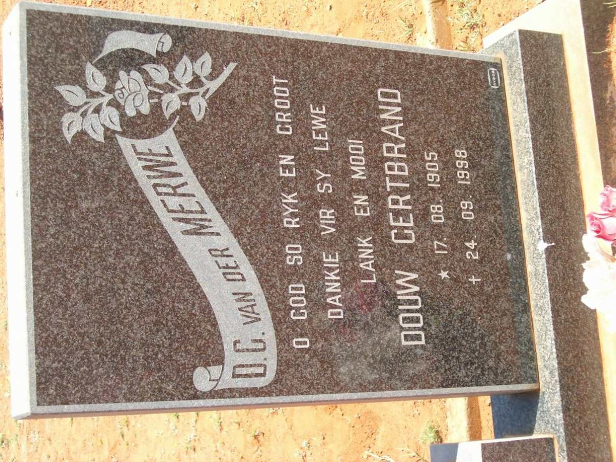 MERWE Douw Gertbrand, van der 1905-1998