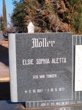 MOLLER Elsie Sophia Aletta nee VAN TONDER 1897-1977