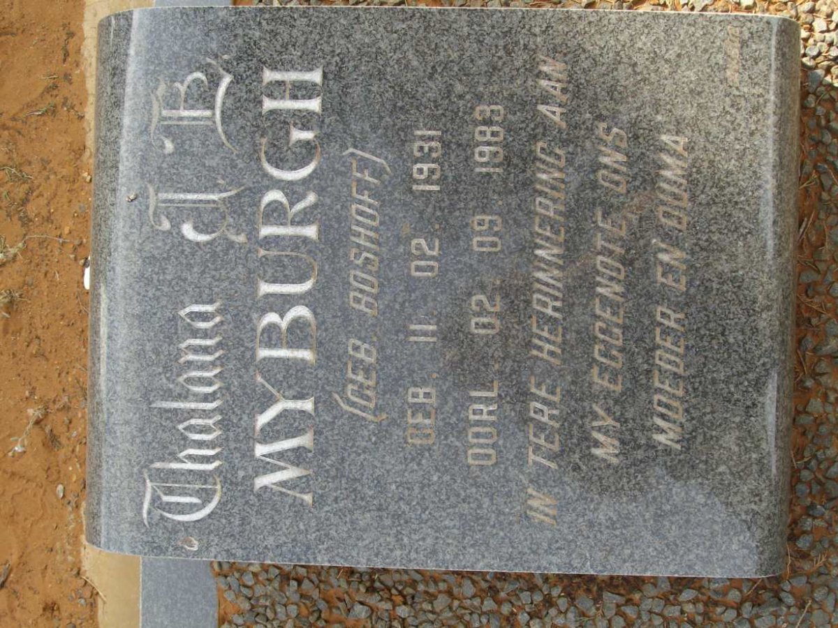 MYBURGH Thalana J.B. neé BOSHOFF 1931-1983
