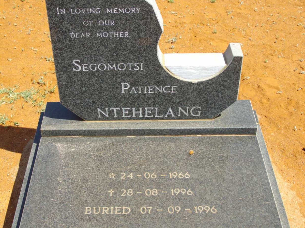 NTEHELANG Segomotsi Patience 1966-1996