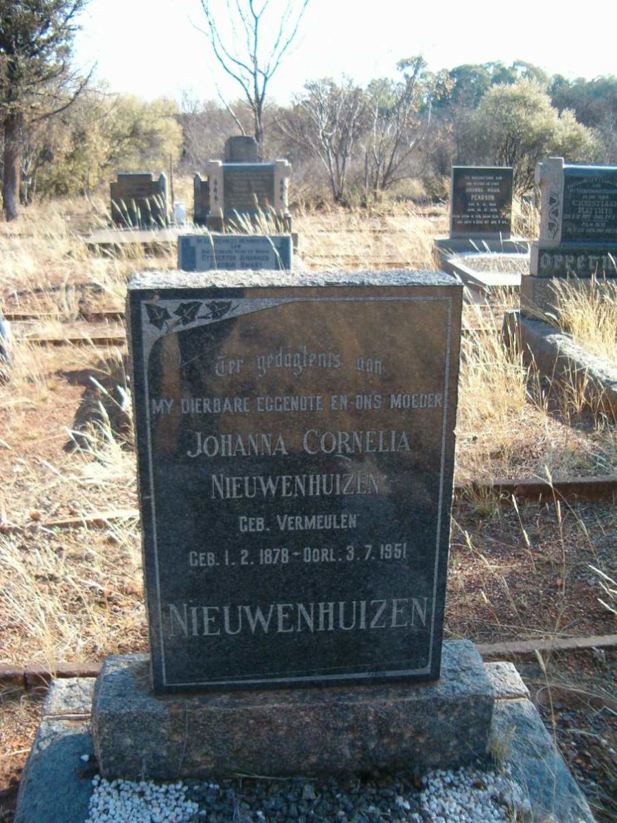 NIEUWENHUIZEN Johanna Cornelia nee VERMEULEN 1878-1951