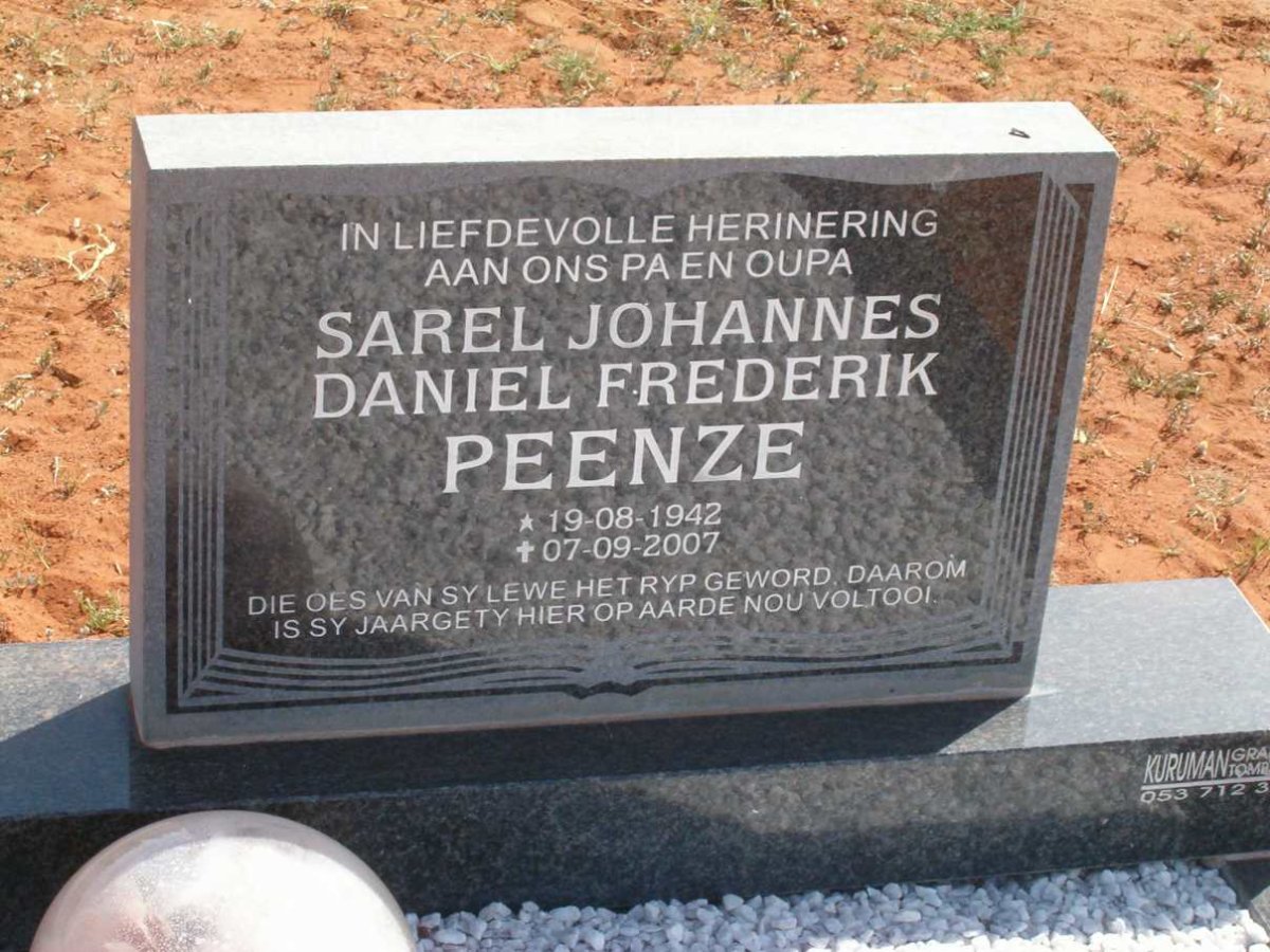 PEENZE Sarel Johannes Daniel Frederik 1942-2007