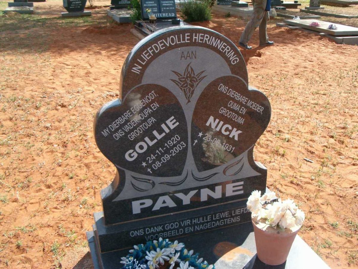 PAYNE Gollie 1920-2003 &amp; Nick 1931-