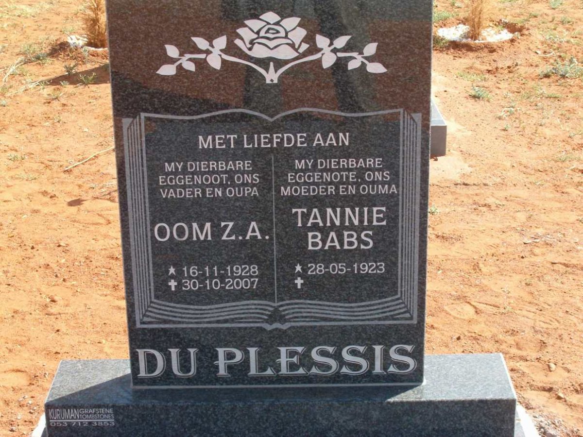 PLESSIS Z.A., du 1928-2007 &amp; Babs 1923-
