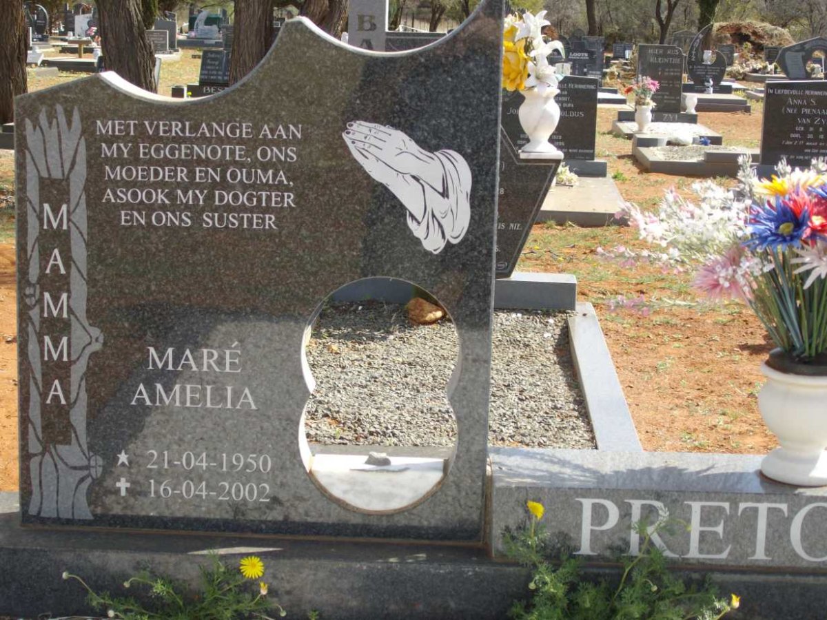 PRETORIUS Maré Amelia 1950-2002