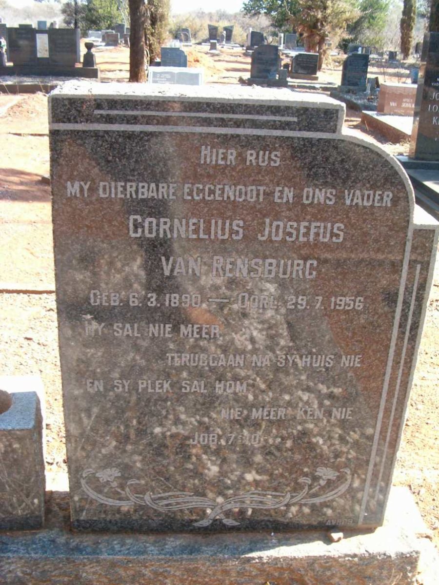 RENSBURG Cornelius Josefus, van 1890-1956