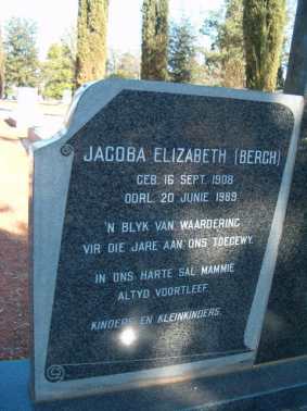 ROUX Jacoba Elizabeth, le nee BERGH 1908-1989