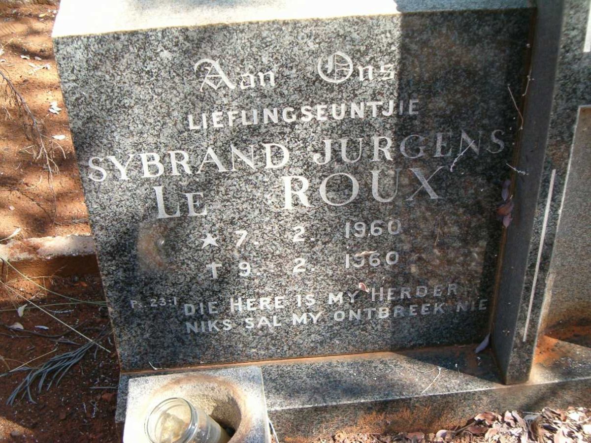 ROUX Sybrand Jurgens, le 1960-1960
