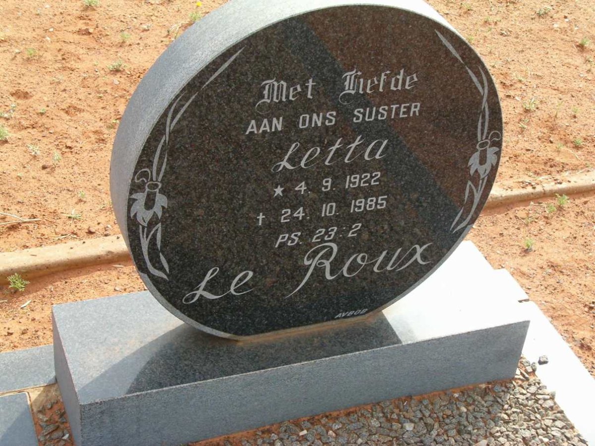 ROUX Letta, le 1922-1985