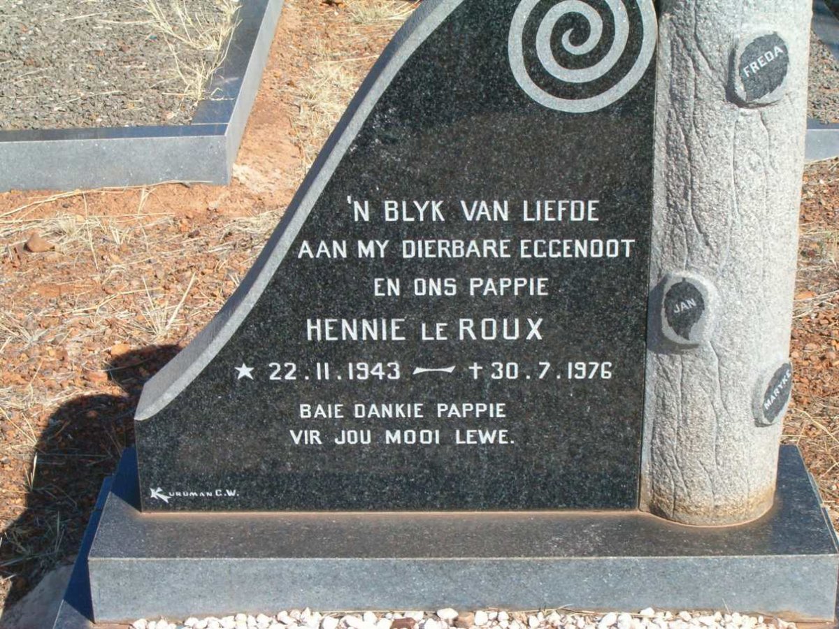ROUX Hennie, le 1943-1976