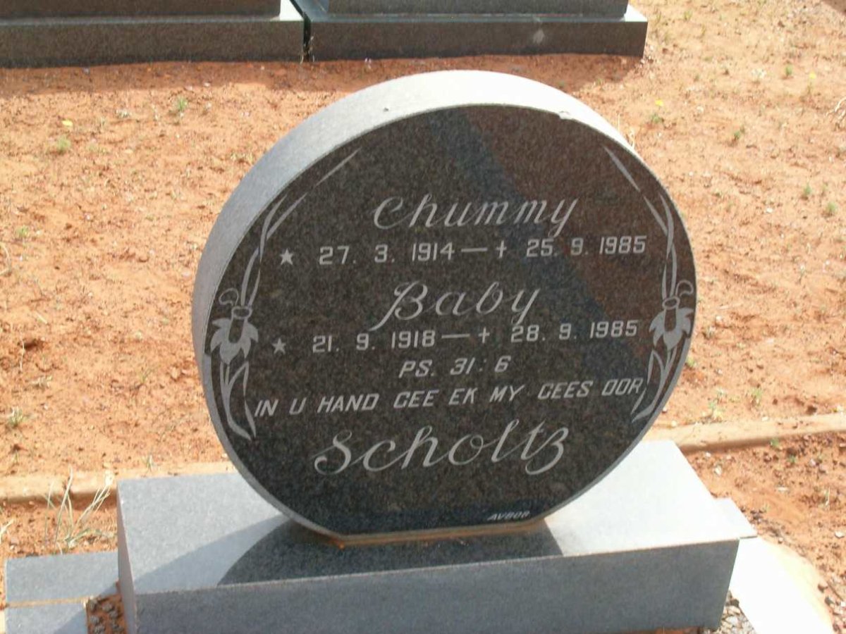 SCHOLTZ Chummy 1914-1985 &amp; Baby 1918-1985
