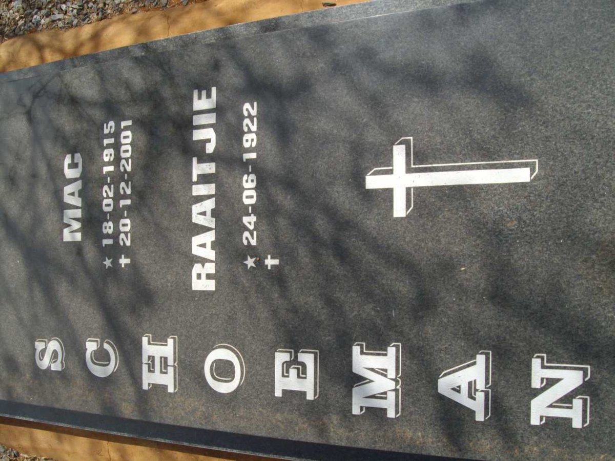 SCHOEMAN Mac 1915-2001 &amp; Raaitjie 1922-