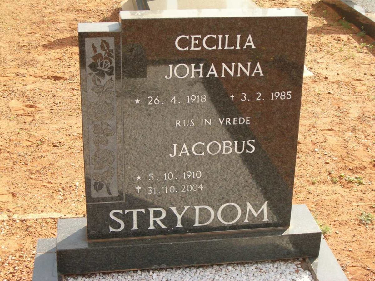 STRYDOM Jacobus 1910-2004 &amp; Cicilia Johanna 1918-1985