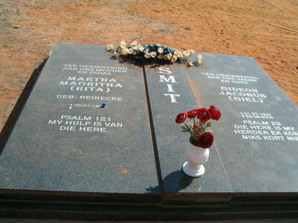 SMIT Gideon Jacobus 1934-2008 &amp; Martha Magritha REINECKE 1940-
