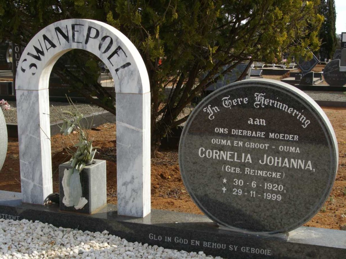 SWANEPOEL Cornelia Johanna nee REINECKE 1920-1999