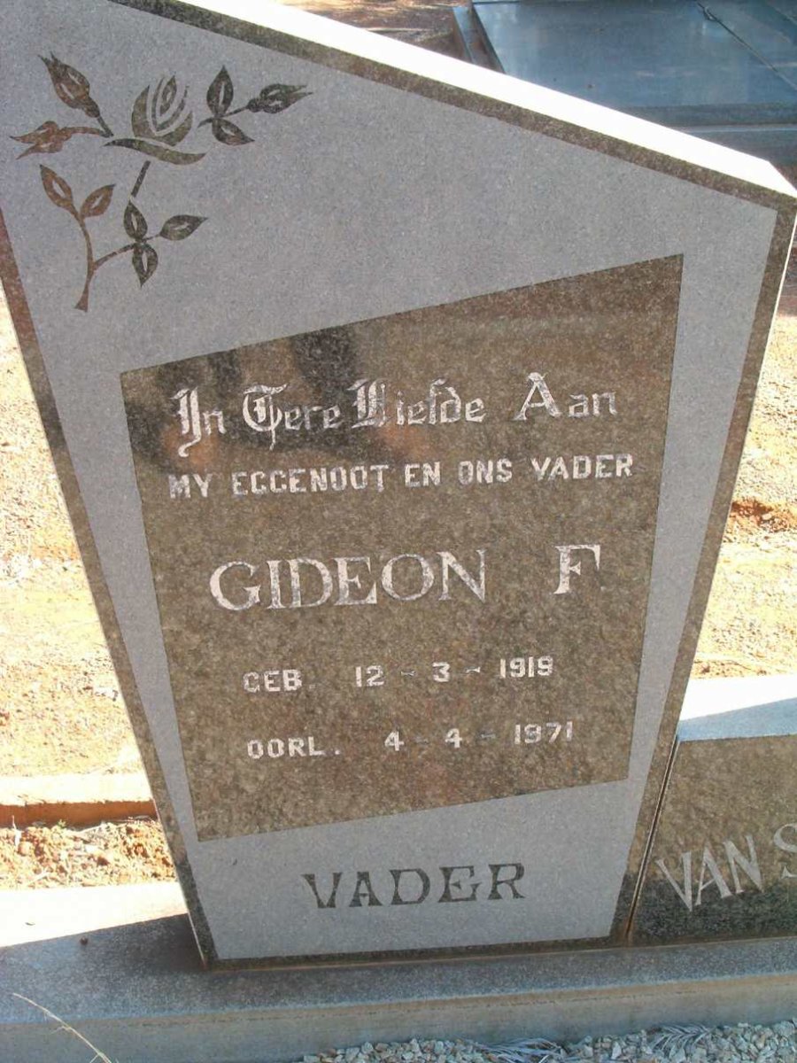 STADEN Gideon F., van 1919-1971