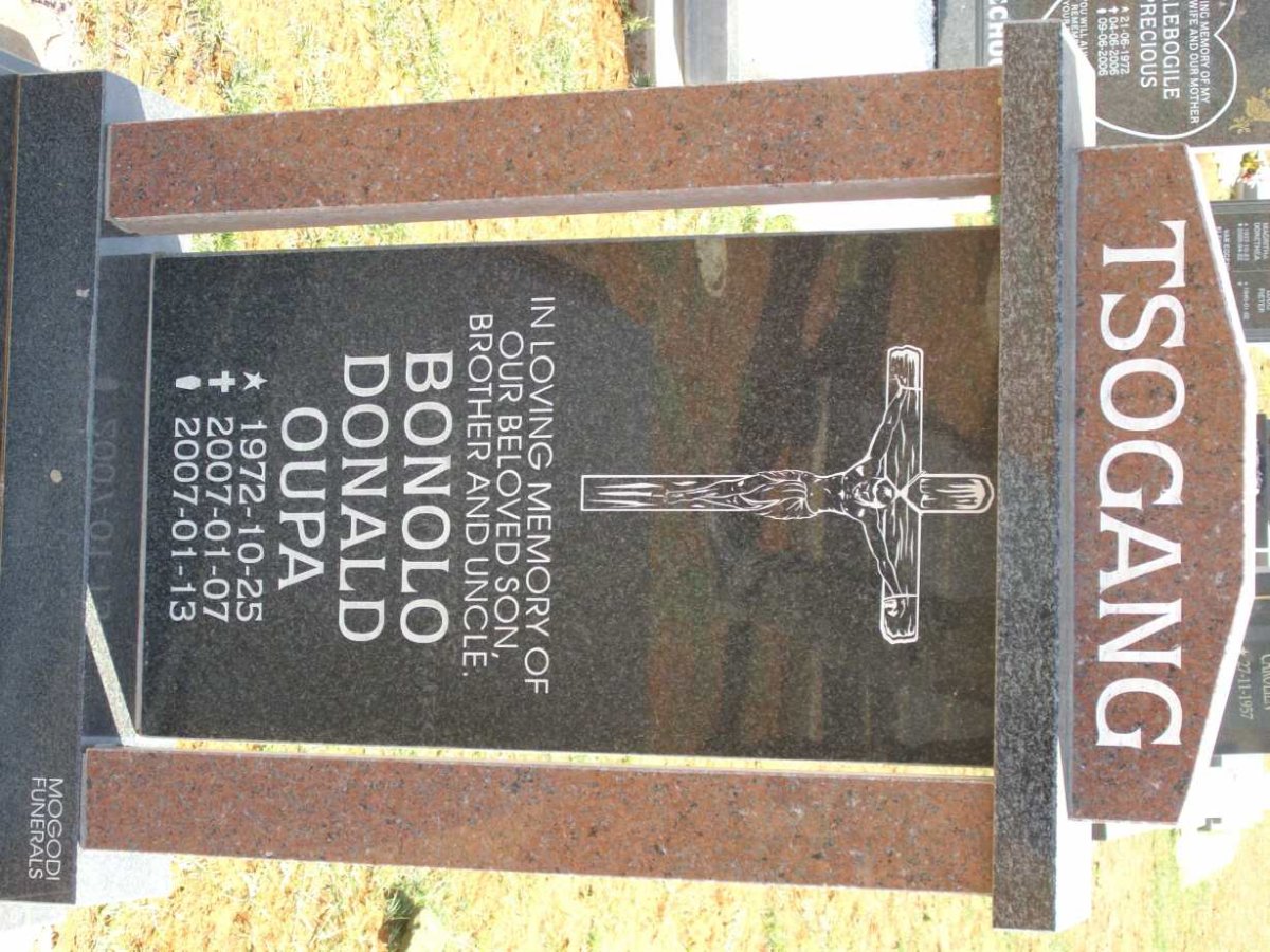 TSOGANG Bonolo Donald Oupa 1972-2007