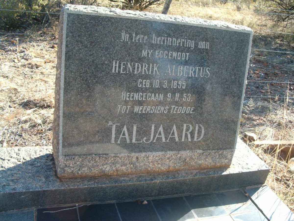 TALJAARD Hendrik Albertus 1895-1953