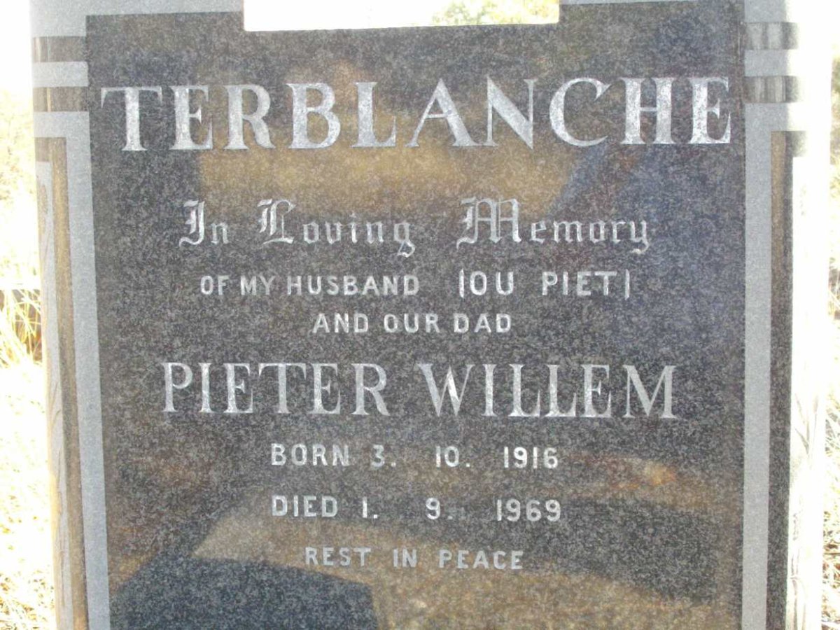TERBLANCHE Pieter Willem 1916-1969