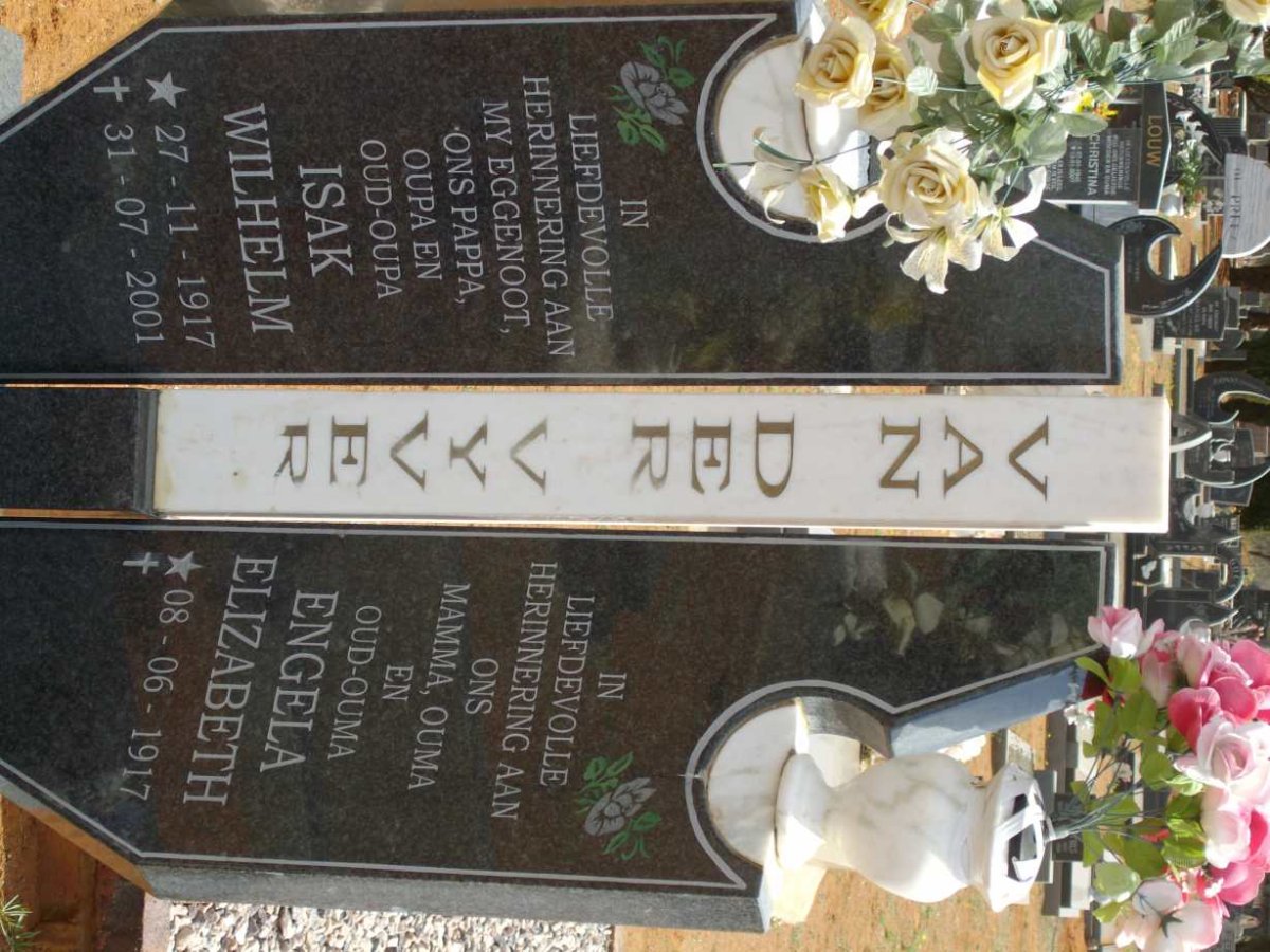VYVER Isak Wilhelm, van der 1917-2001 &amp; Engela Elizabeth 1917-