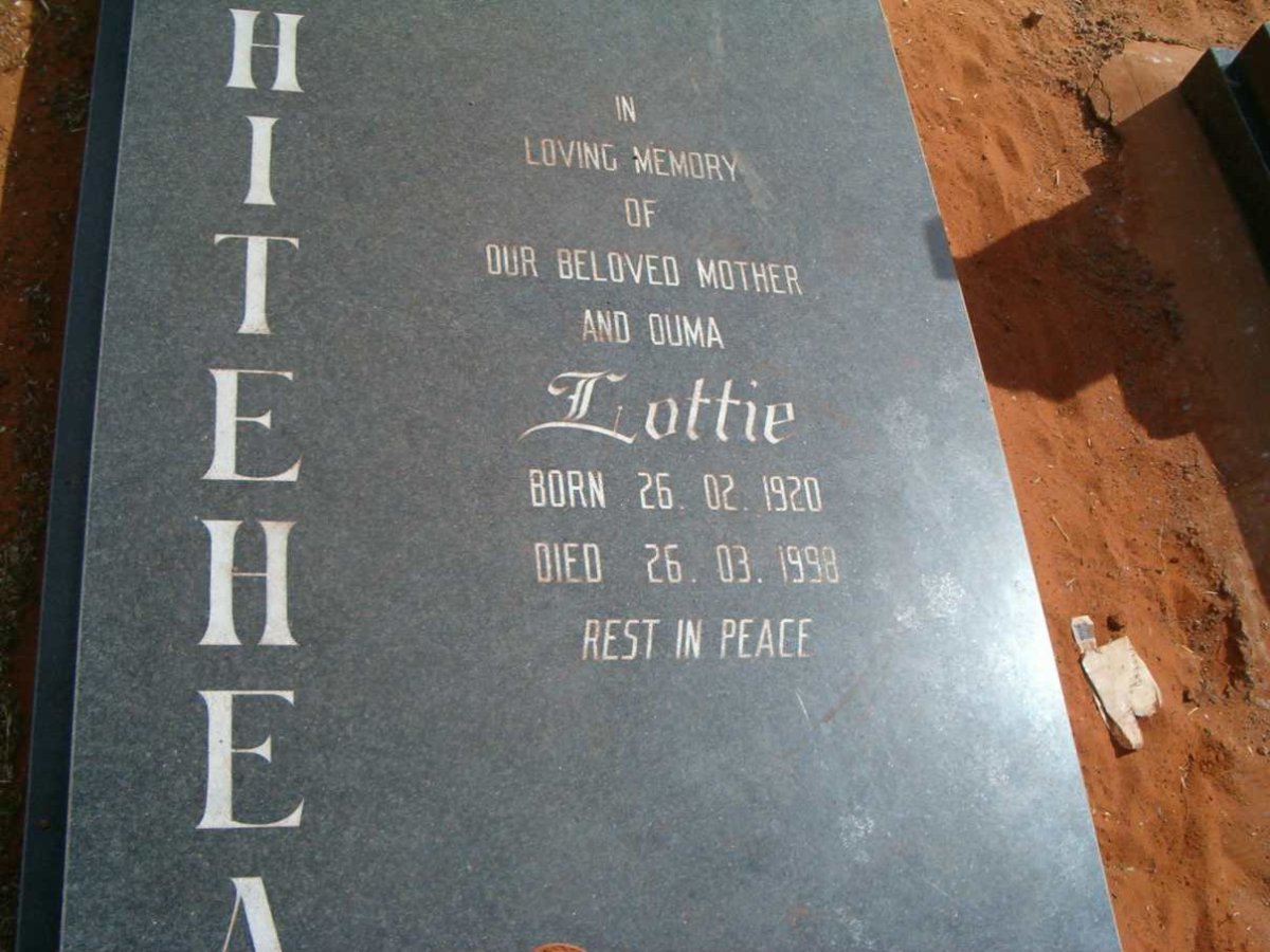WHITEHEAD Lottie 1920-1998