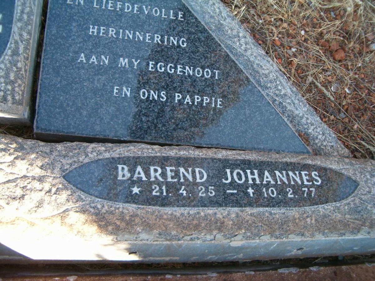 WALT Barend Johannes, van der 1925-1977