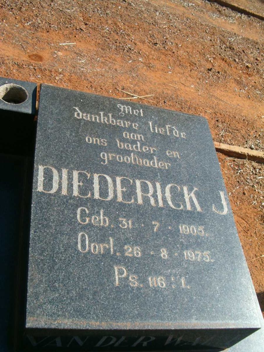WALT Diederick J., van der 1905-1975