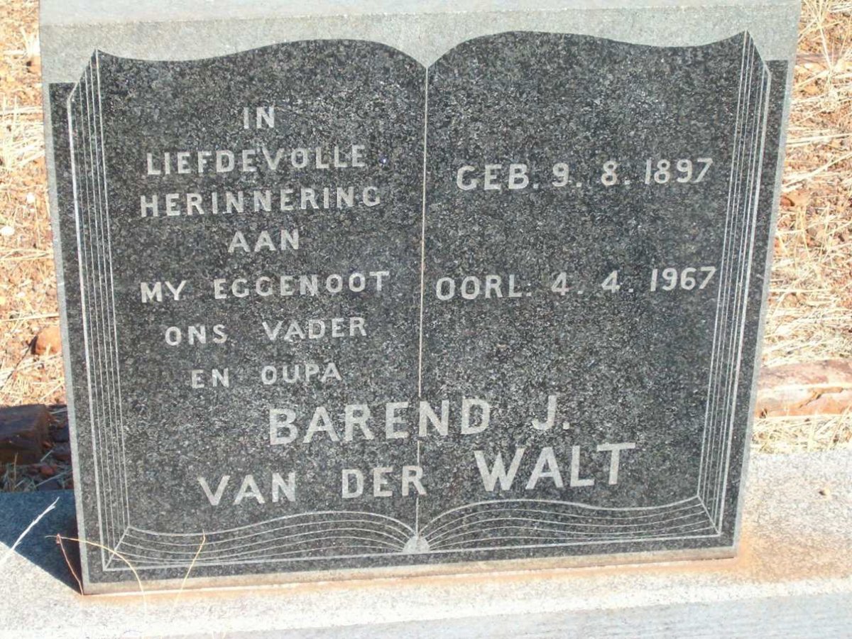 WALT Barend J., van der 1897-1967