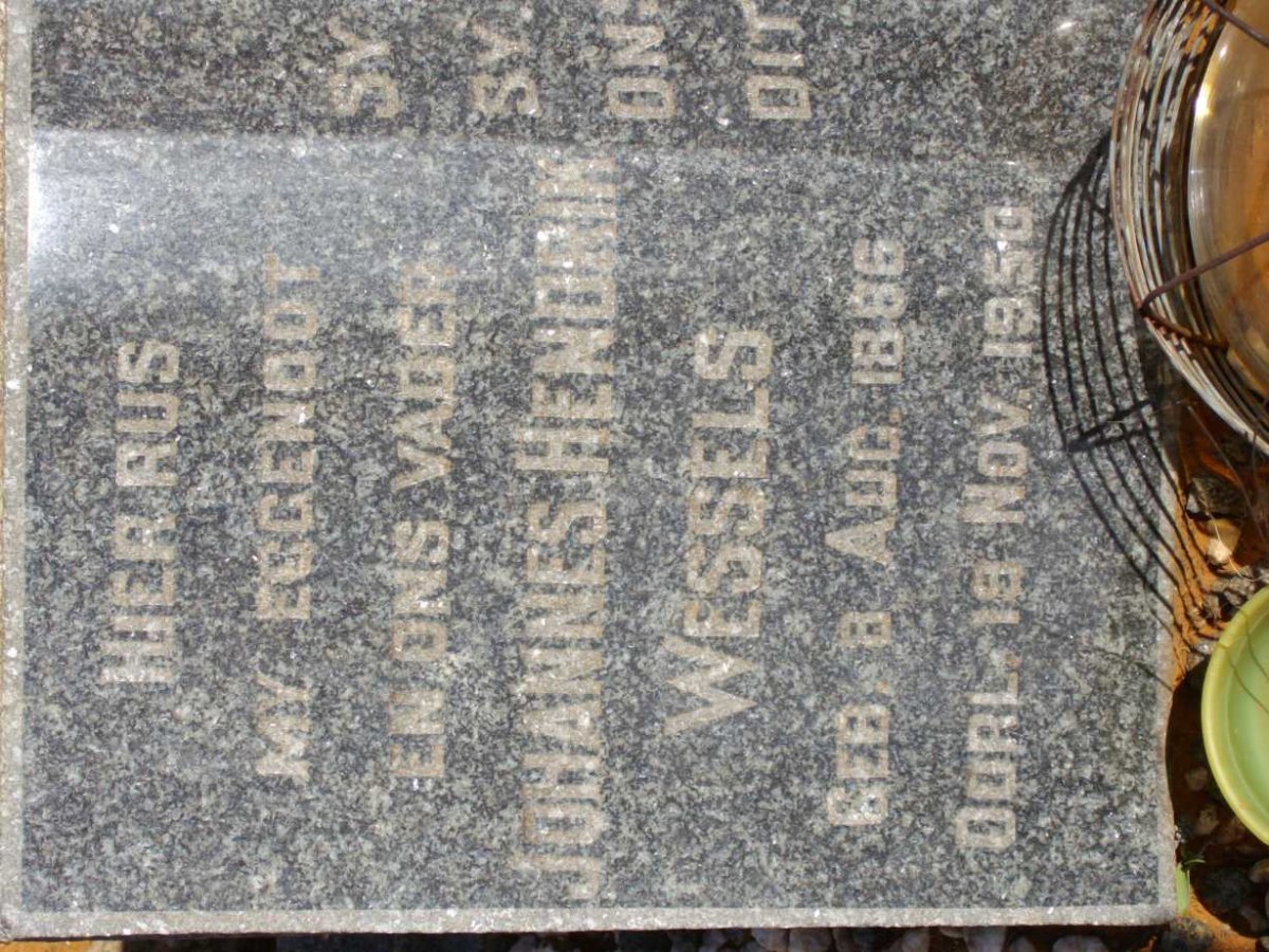 WESSELS Hendrik Johannes 1886-1950