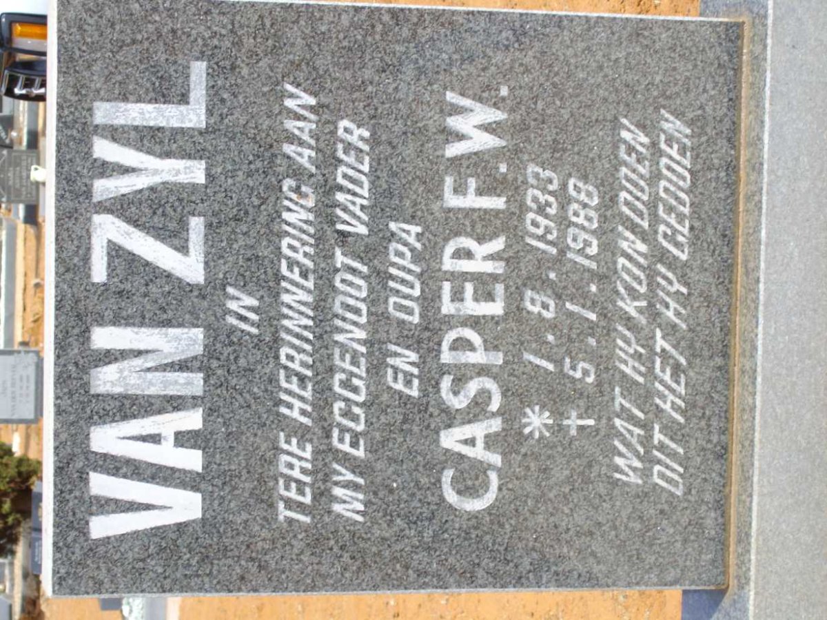 ZYL Casper F.W., van 1933-1988