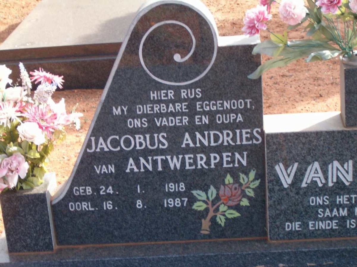 ZYL Jacobus Andries van Antwerpen, van 1918-1987
