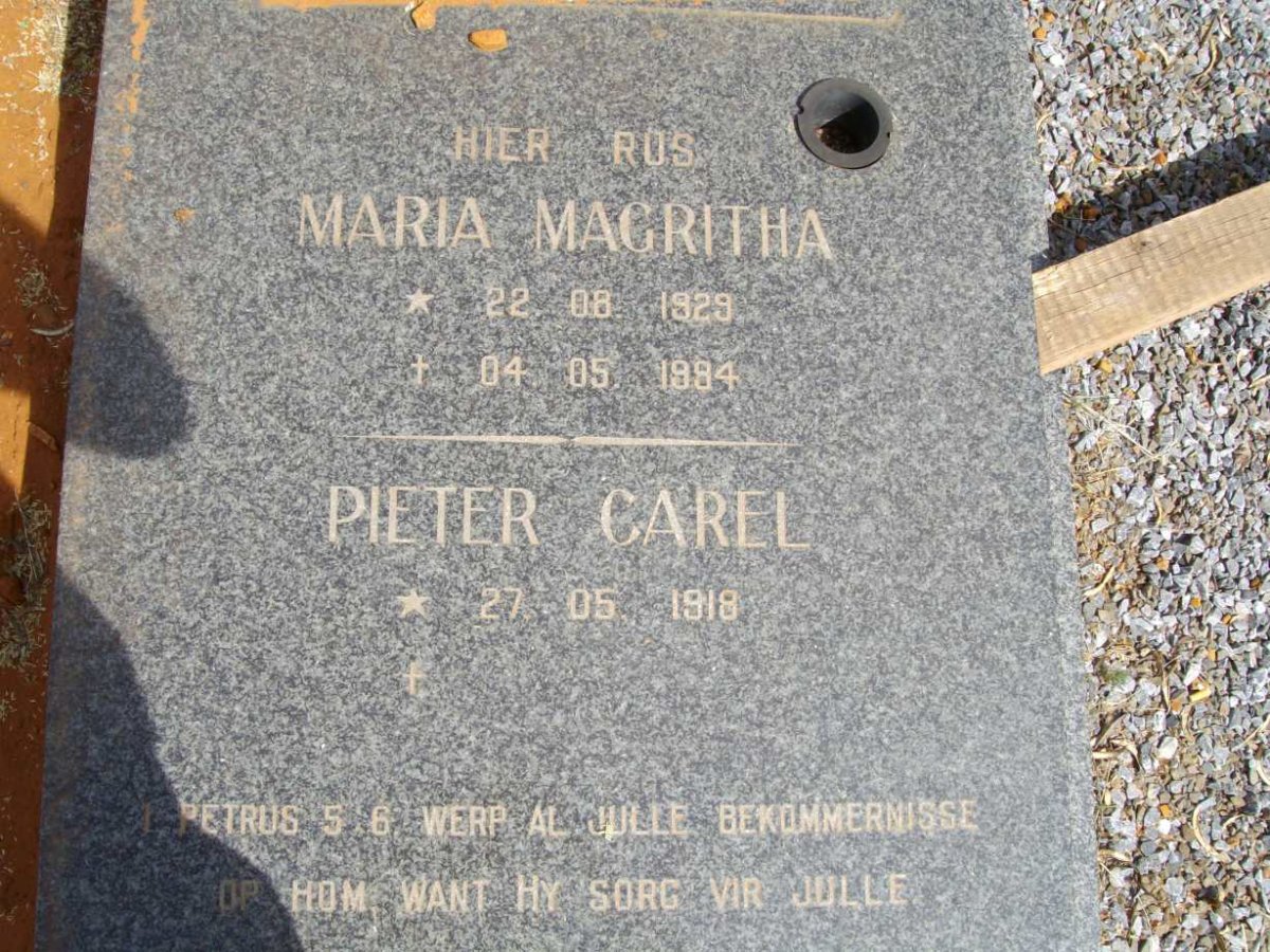 ? Pieter Carl 1918- &amp; Maria Magritha 1929-1994