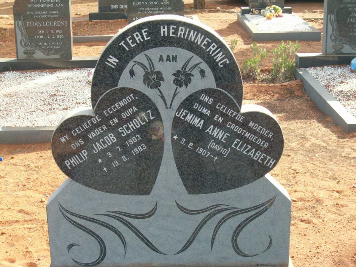 ? Philip Jacob Scholtz 1903-1983 &amp; Jemima Anne Elizabeth DAVID 1907-
