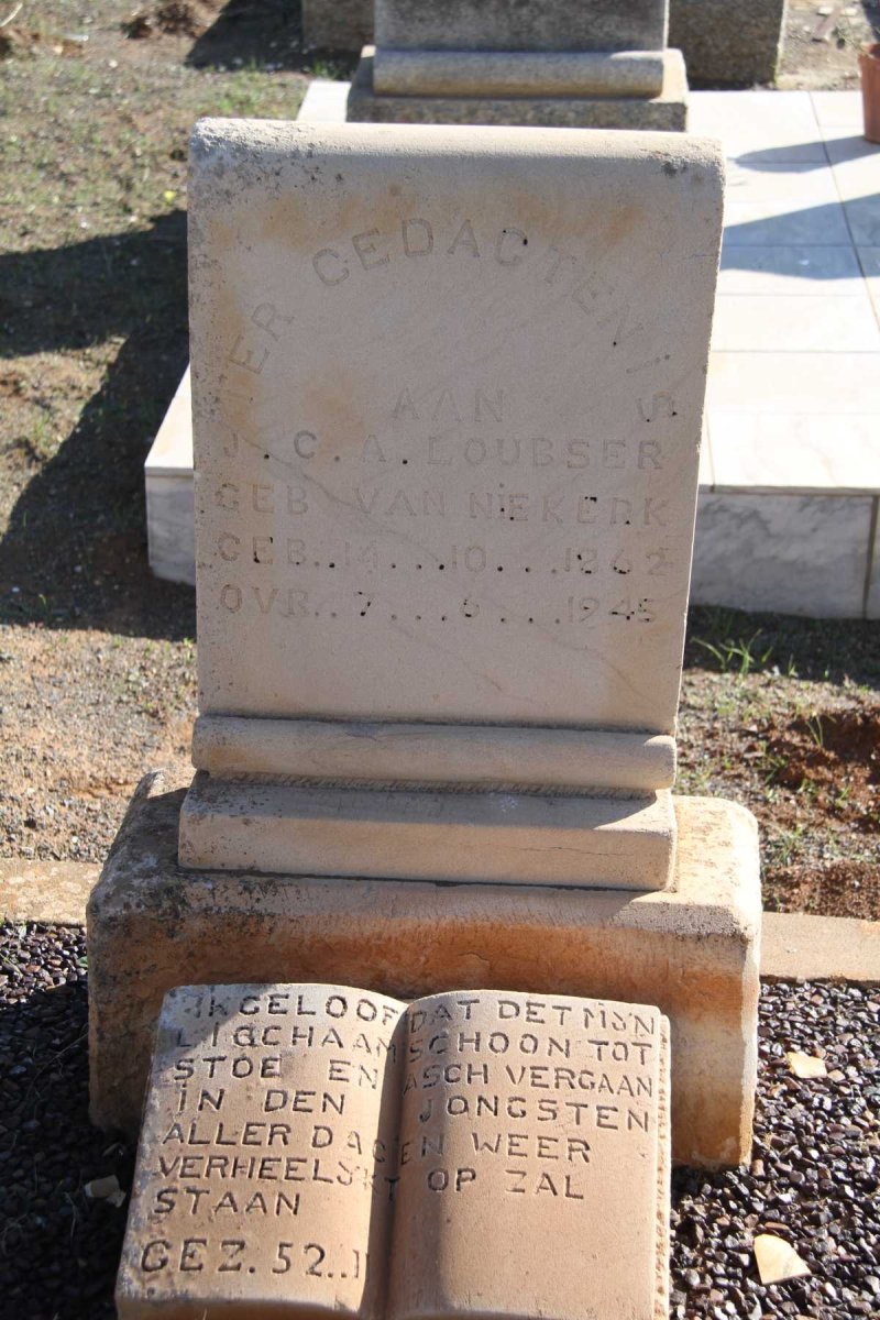 LOUBSER J.C.A. nee VAN NIEKERK 1862-1945