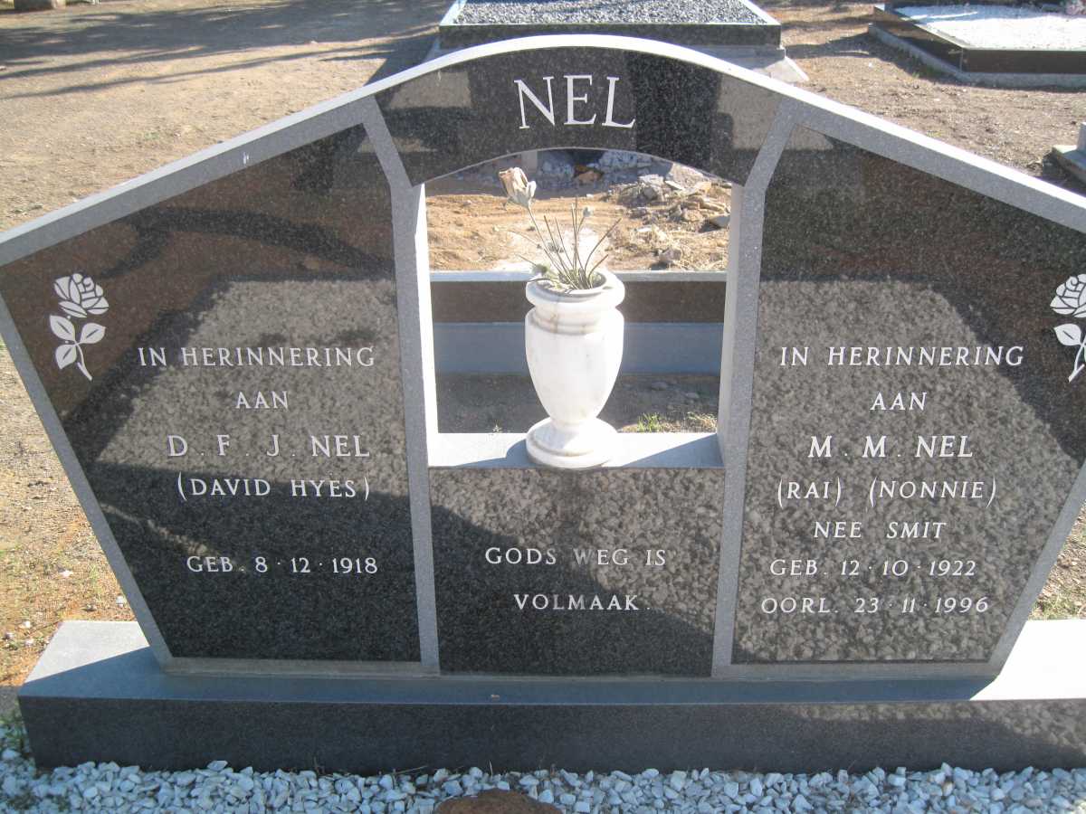 NEL D.F.J. 1918- &amp; M.M.Nel SMIT 1922-1996