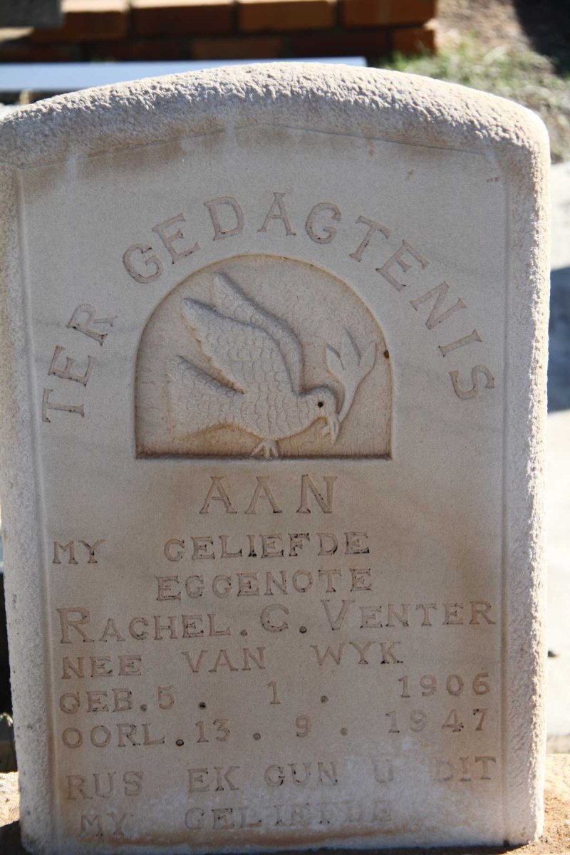 VENTER Rachel C. nee VAN WYK 1906-1947