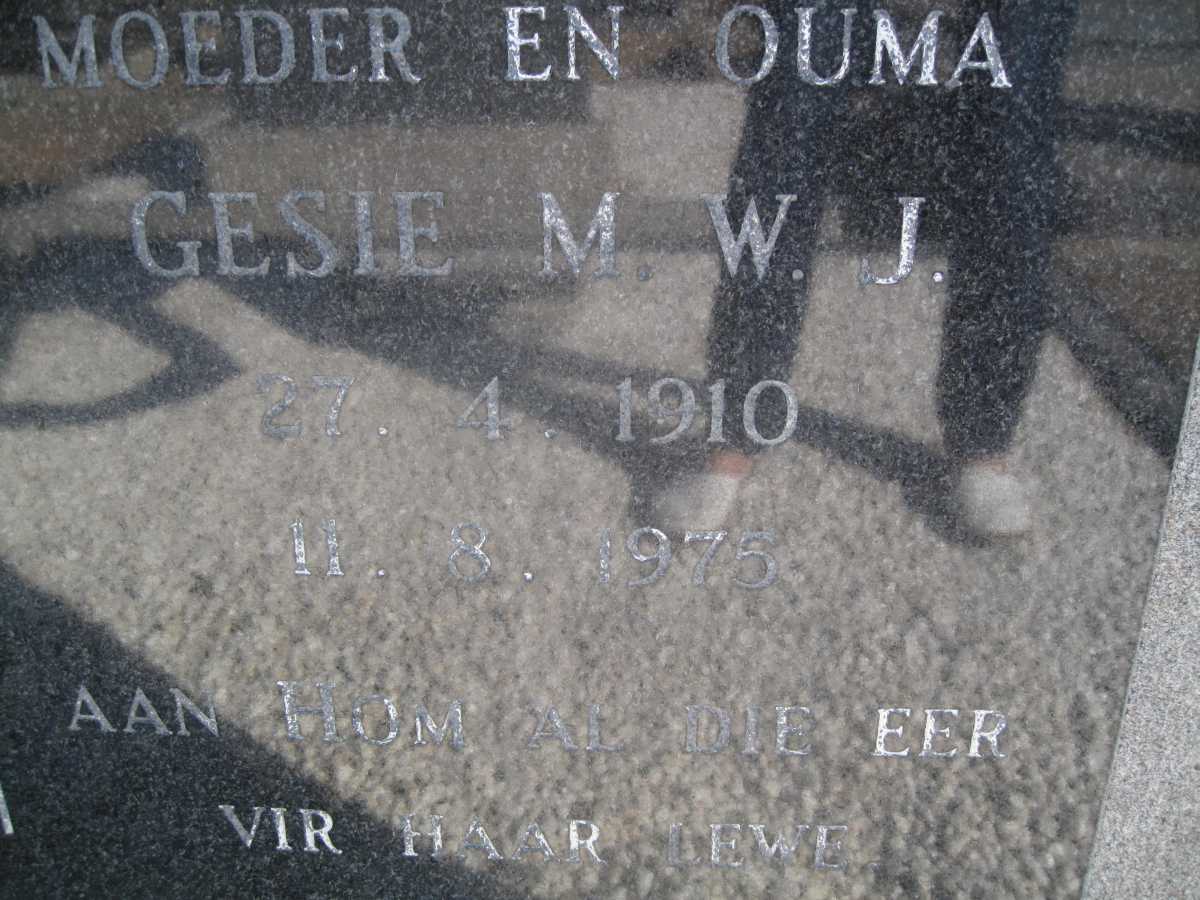VISSER Gesie M.W.J. 1910-1975