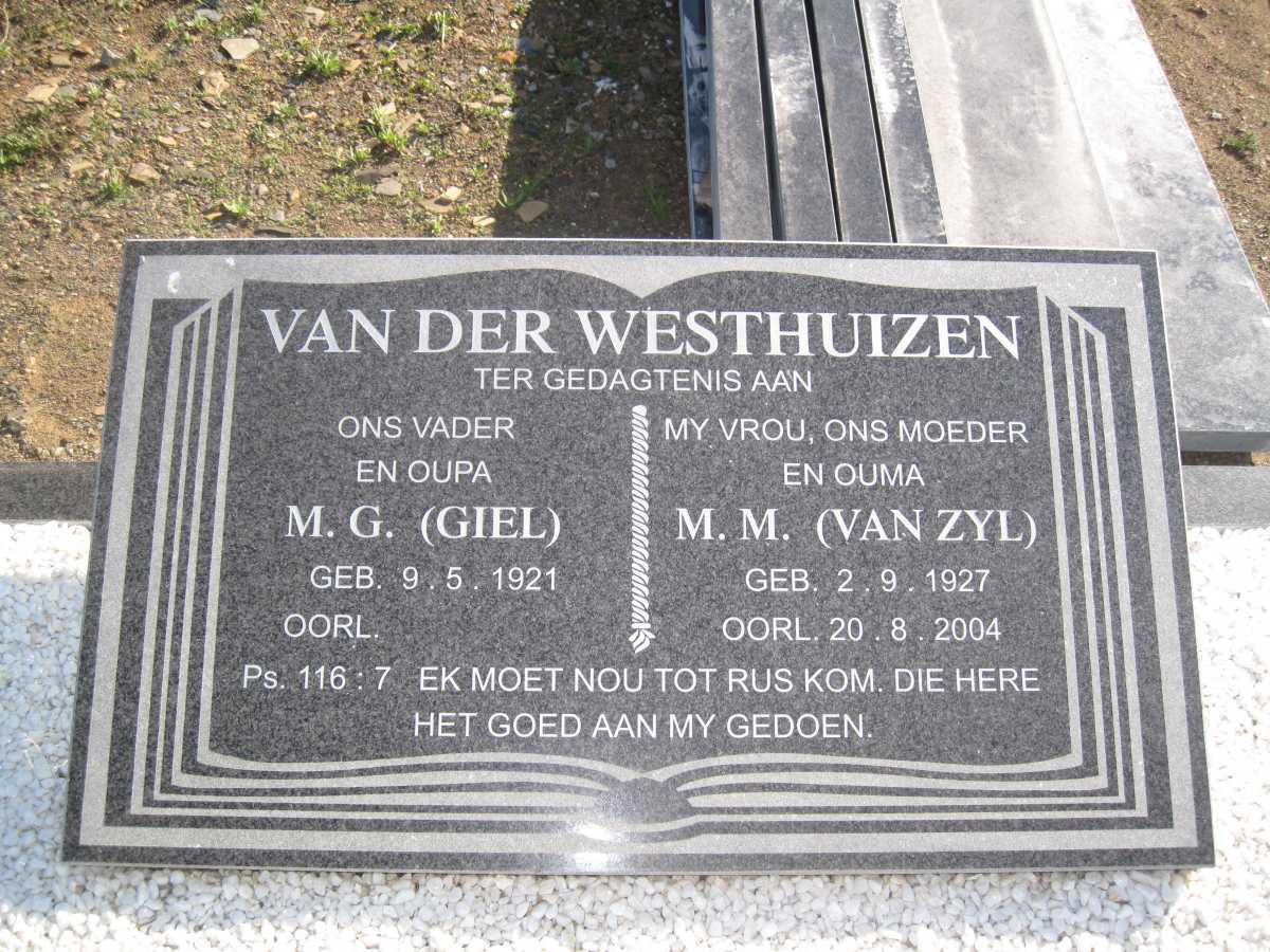 WESTHUIZEN M.G., van der 1921- &amp; M.M. VAN ZYL 1927-2004