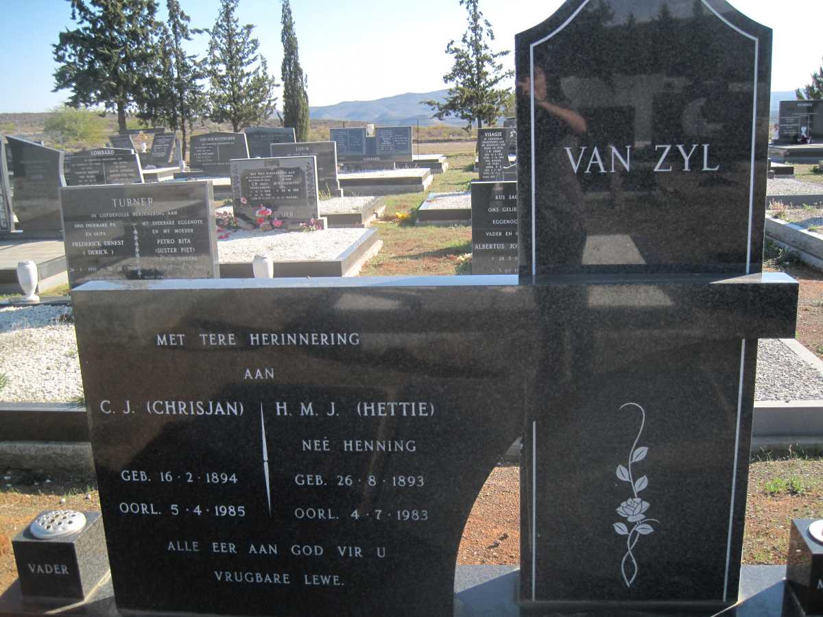ZYL C.J., van 1894-1985 &amp; H.M.J. HENNING 1893-1983