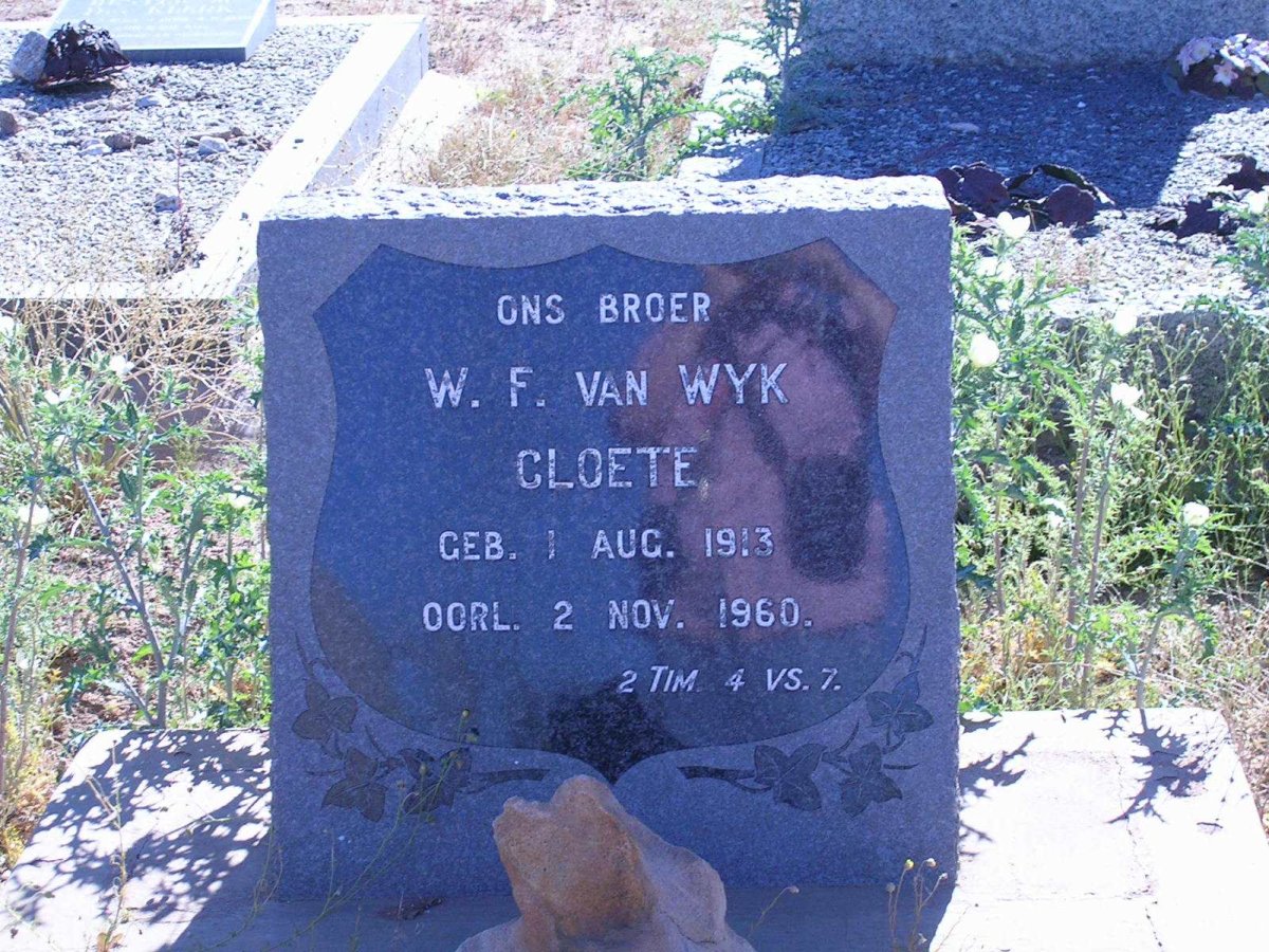 CLOETE W.F. van Wyk 1913-1960
